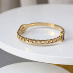 18K Gold Plated Bracelet with Black Gemstone